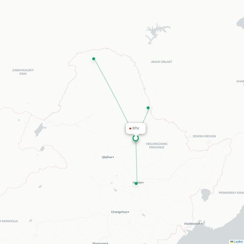 Mapa lotu bezpośredniego Wudalianchi – Da Hinggan Ling