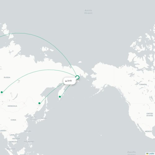 Mapa lotu bezpośredniego Anadyr – Krasnojarsk