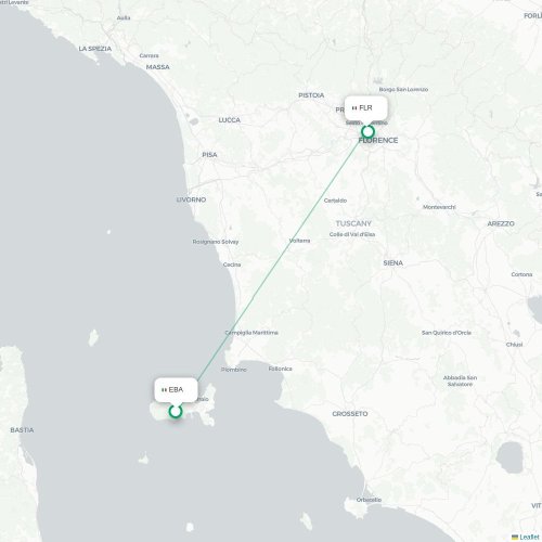 Mapa lotu bezpośredniego Campo nell'Elba – Florencja