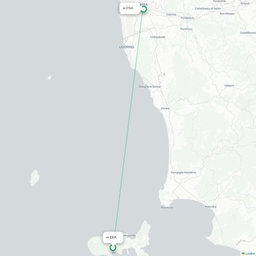 Mapa lotu bezpośredniego Campo nell'Elba – Piza