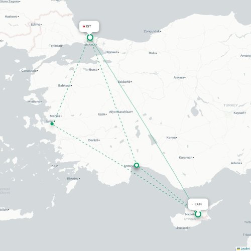 Nicosie - Istanbul carte du vol direct
