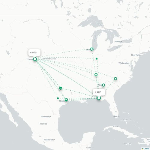 Mapa lotu bezpośredniego Panama City – Denver