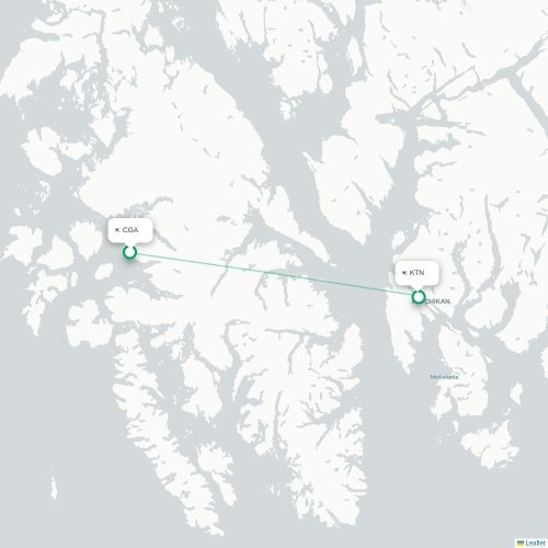 Mapa lotu bezpośredniego Edna Bay – Ketchikan