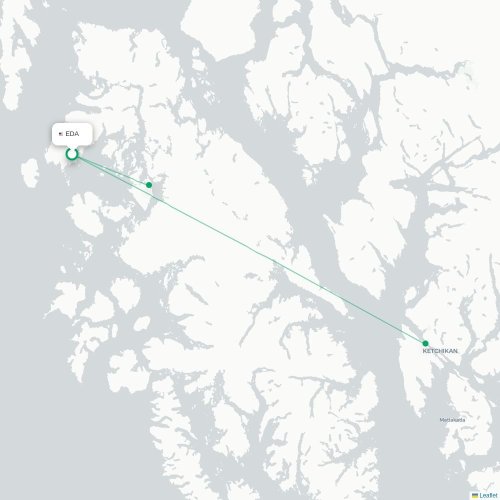 Route map Edna Bay  EDA airport
