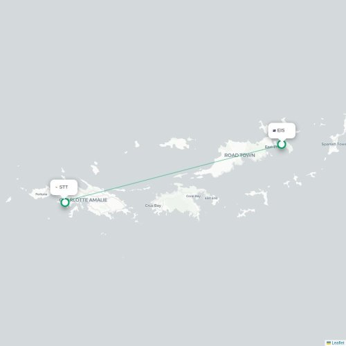 Mapa de vuelo directo Road Town - Saint Thomas Island