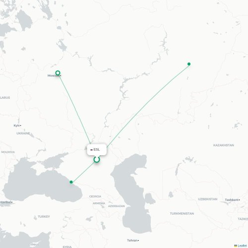 Route map Elista  ESL airport