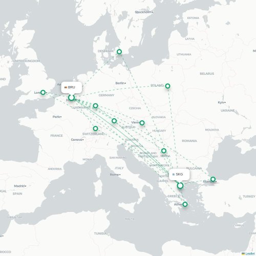Mapa de vuelo directo Ereván - Salónica