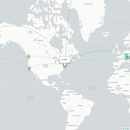 Mapa lotu bezpośredniego Newark – Singapur
