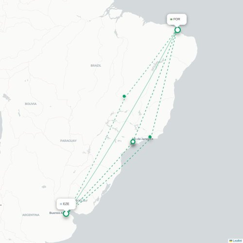 Buenos Aires - Fortaleza carte du vol direct