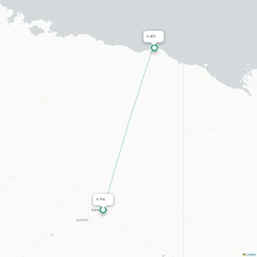 Mapa lotu bezpośredniego Fairbanks – Barter Island