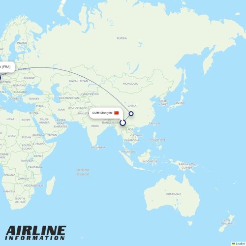Rome - Frankfurt am Main kaart van rechtstreekse vlucht