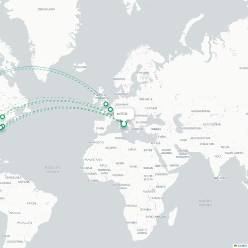 Mapa lotu bezpośredniego Rzym – San Francisco
