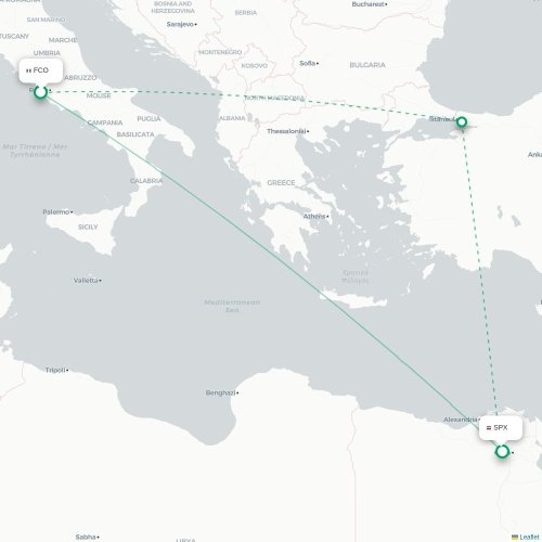 Mapa lotu bezpośredniego Rzym – Giza