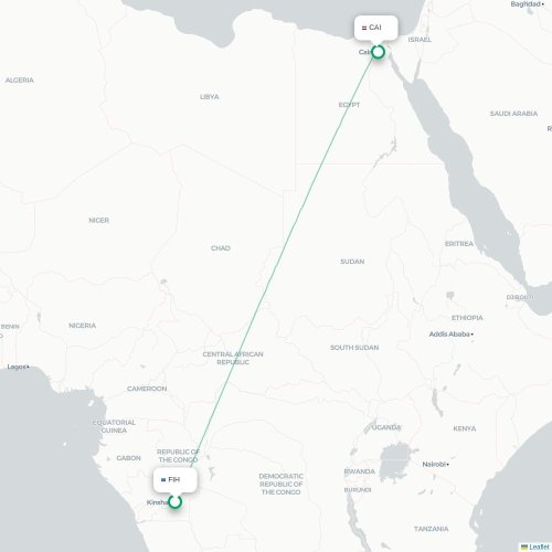 Kinshasa - Le Caire carte du vol direct