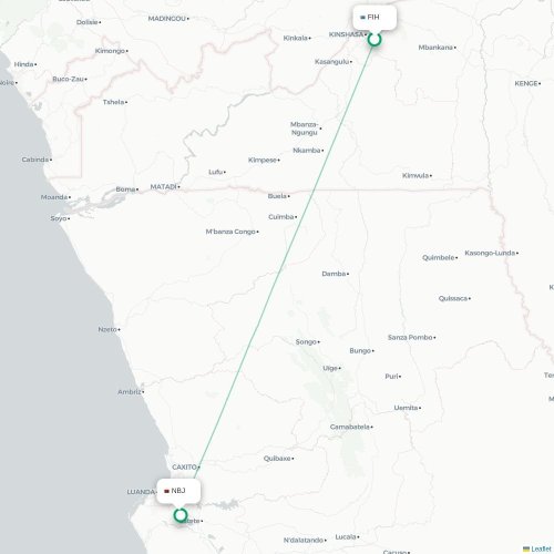 Kinshasa - Luanda carte du vol direct