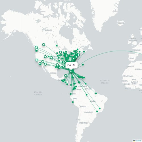 FLL routes and destination map