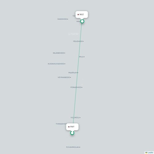 Mapa de vuelo directo Fares-Maathodaa - Malé