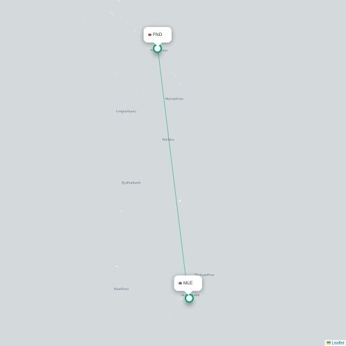 Mapa de vuelo directo Funadhoo - Malé