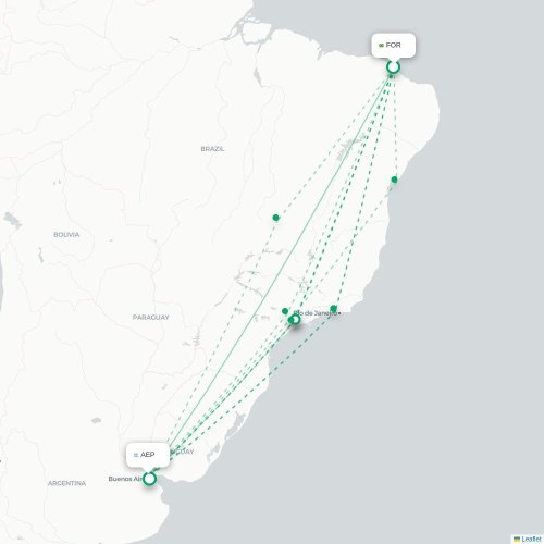 Fortaleza - Buenos Aires carte du vol direct