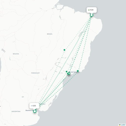 Fortaleza - Buenos Aires carte du vol direct