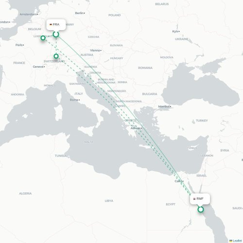 Mapa lotu bezpośredniego Frankfurt nad Menem – Marsa Alam