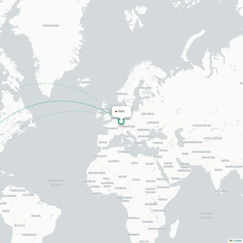 Frankfurt - San Jose Del Cabo karta över direktflyg