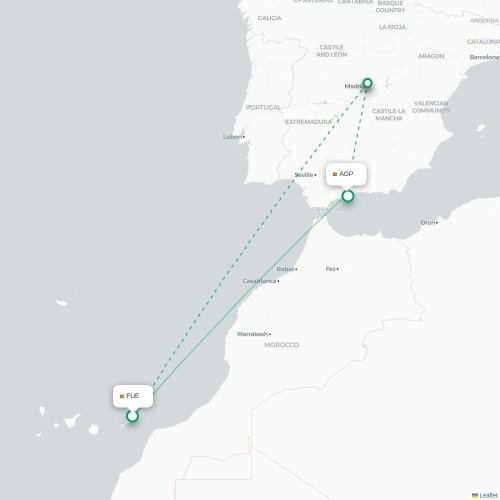 Puerto del Rosario - Malaga carte du vol direct