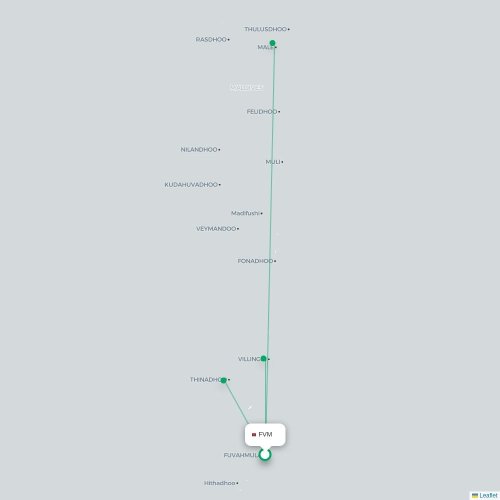 Mapa de vuelo directo Fuvahmulah - Kaadedhdhoo
