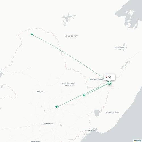 Mapa lotu bezpośredniego Jiamusi – Jiamusi
