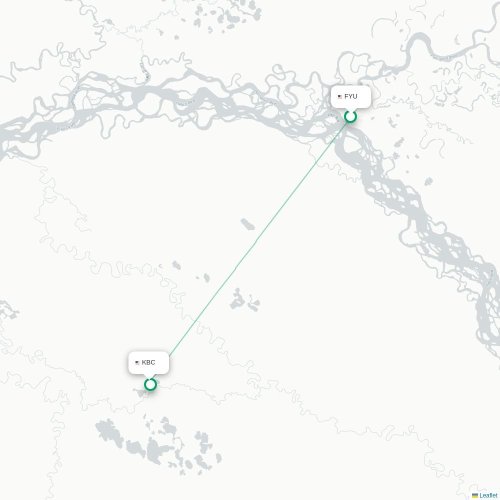 Mapa lotu bezpośredniego Fort Yukon – Birch Creek