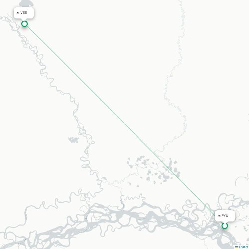 Mapa lotu bezpośredniego Fort Yukon – Venetie