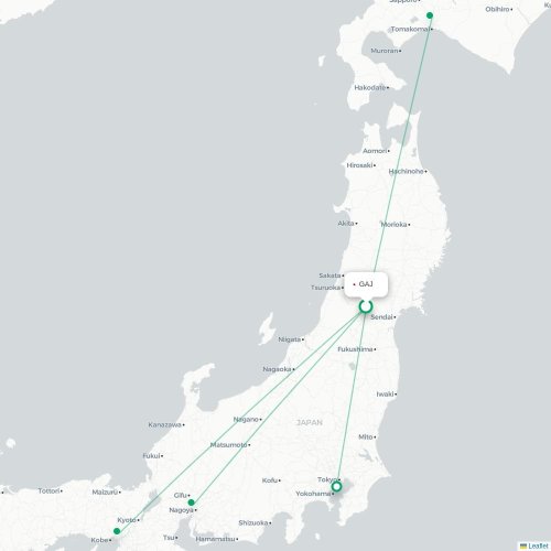 GAJ routes and destination map