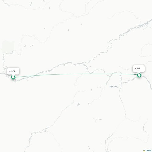Mapa lotu bezpośredniego Galena – Fairbanks