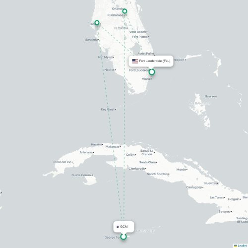 Mapa de vuelo directo George Town - Fort Lauderdale