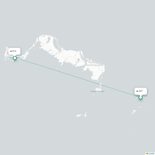 Mapa de vuelo directo Cockburn Town - Providenciales