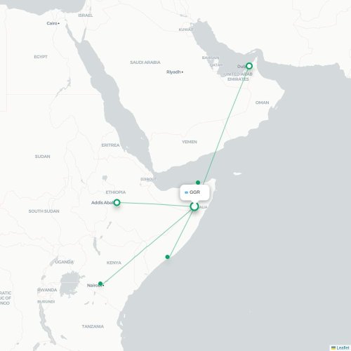 GGR routes and destination map