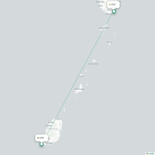 Mapa de vuelo directo Saint George's - Kingstown