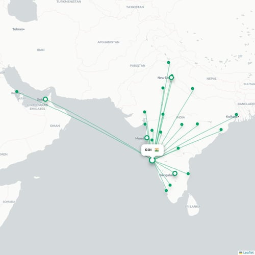 GOI routes and destination map