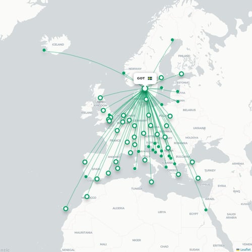 GOT routes and destination map