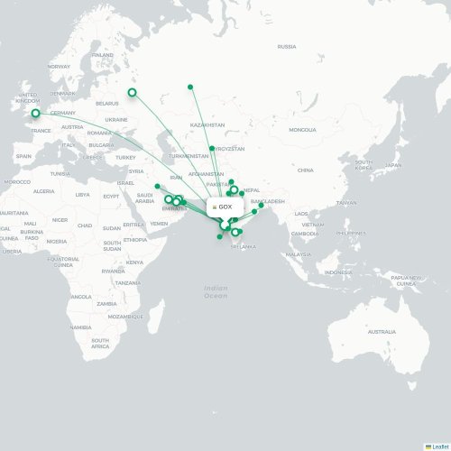 Route map Goa  GOX airport