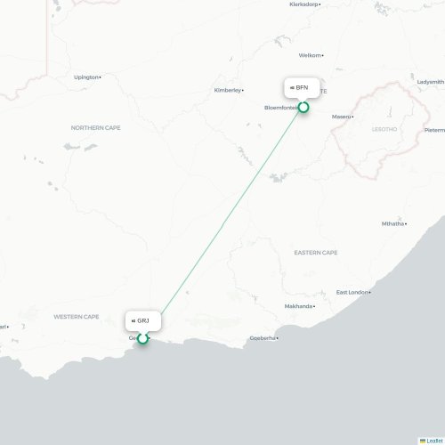 George - Bloemfontein direct flight map