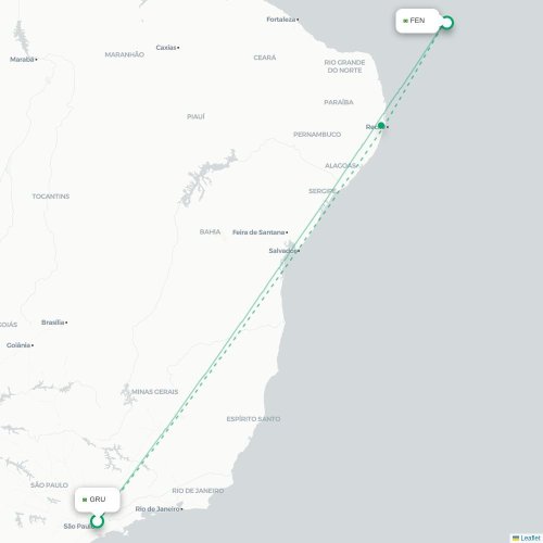Sao Paulo -  karta över direktflyg