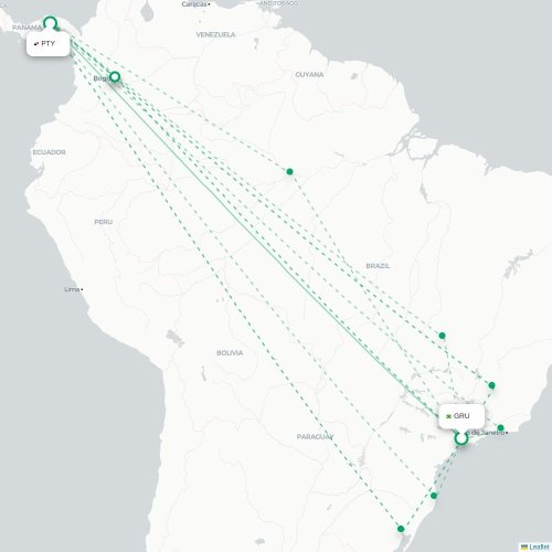 São Paulo - Panama City carte du vol direct