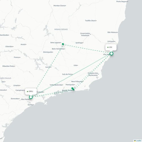 Mapa lotu bezpośredniego São Paulo – Vitória
