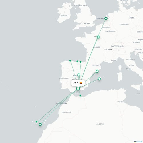 GRX routes and destination map