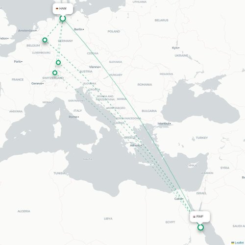 Mapa lotu bezpośredniego Hamburg – Marsa Alam