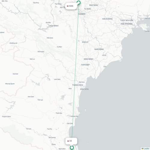Mapa lotu bezpośredniego Hanoi – Vinh City