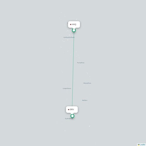 Mapa de vuelo directo Hanimaadhoo - Dharavandhoo