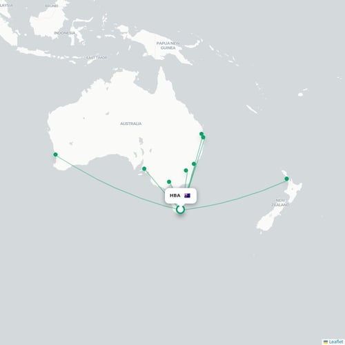 Route map Hobart  HBA 