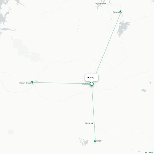 Mapa lotu bezpośredniego Halls Creek Zachodnia – Fitzroy Crossing